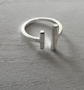 Sterling Silver Adjustable Bar Ring