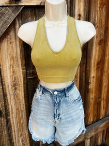 Razorback Ribbed Cropped Tank