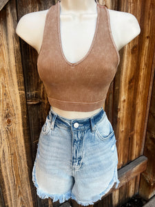 Our new Razorback Ribbed Cropped Tank Tops are the perfect summer