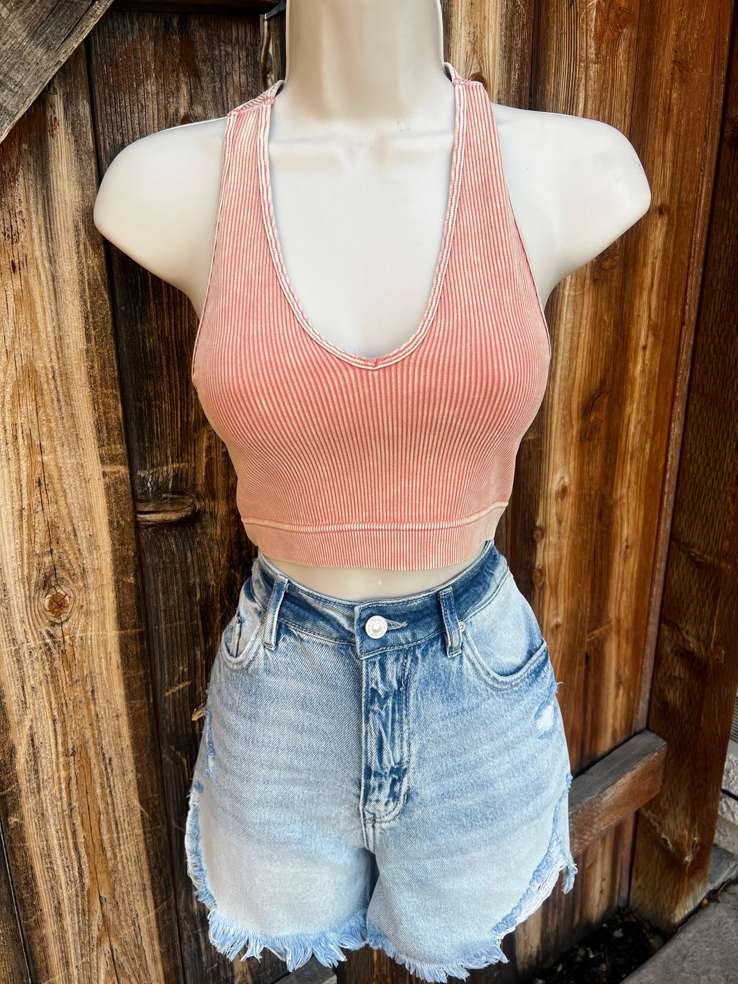 Razorback Ribbed Cropped Tank