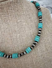 Load image into Gallery viewer, Navajo Beads Turquoise Stone Collar Necklace
