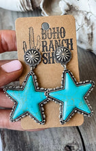 Load image into Gallery viewer, Turquoise Star Earrings
