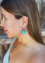 Load image into Gallery viewer, Turquoise Star Earrings
