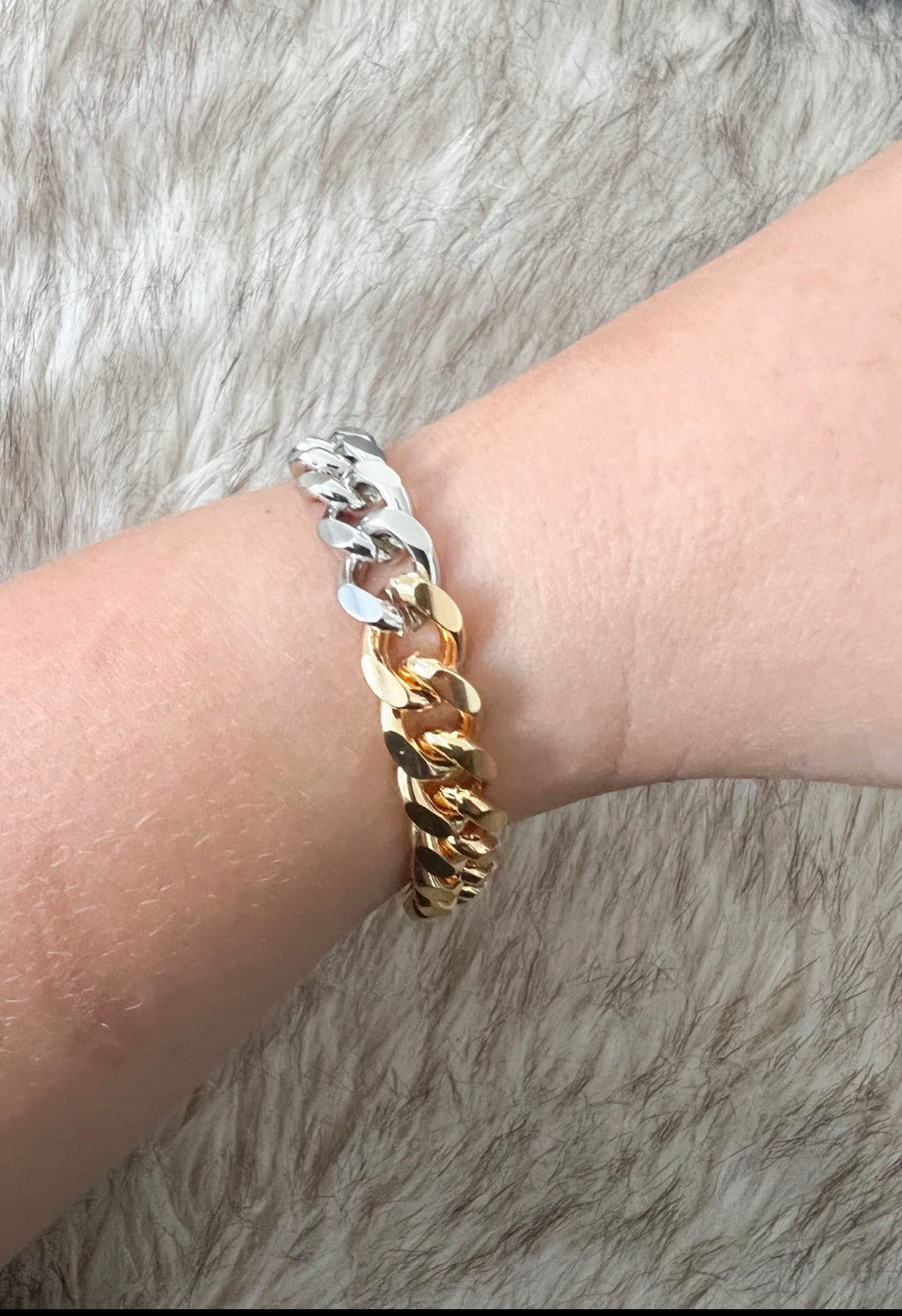 Two faced silver & gold bracelet