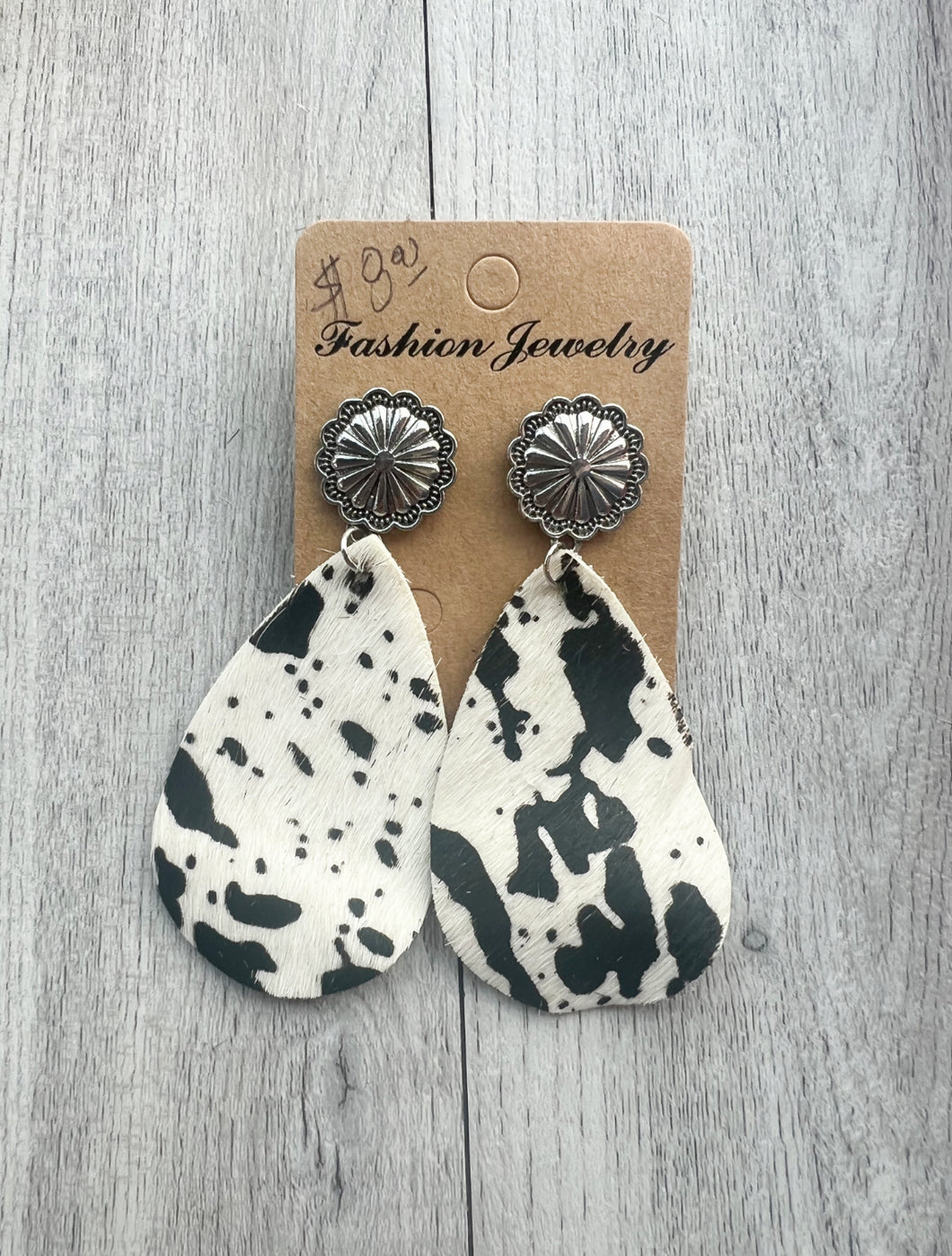 Cowhide earrings