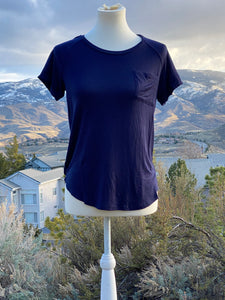 Short sleeve raglan T-shirt round neck w/pocket