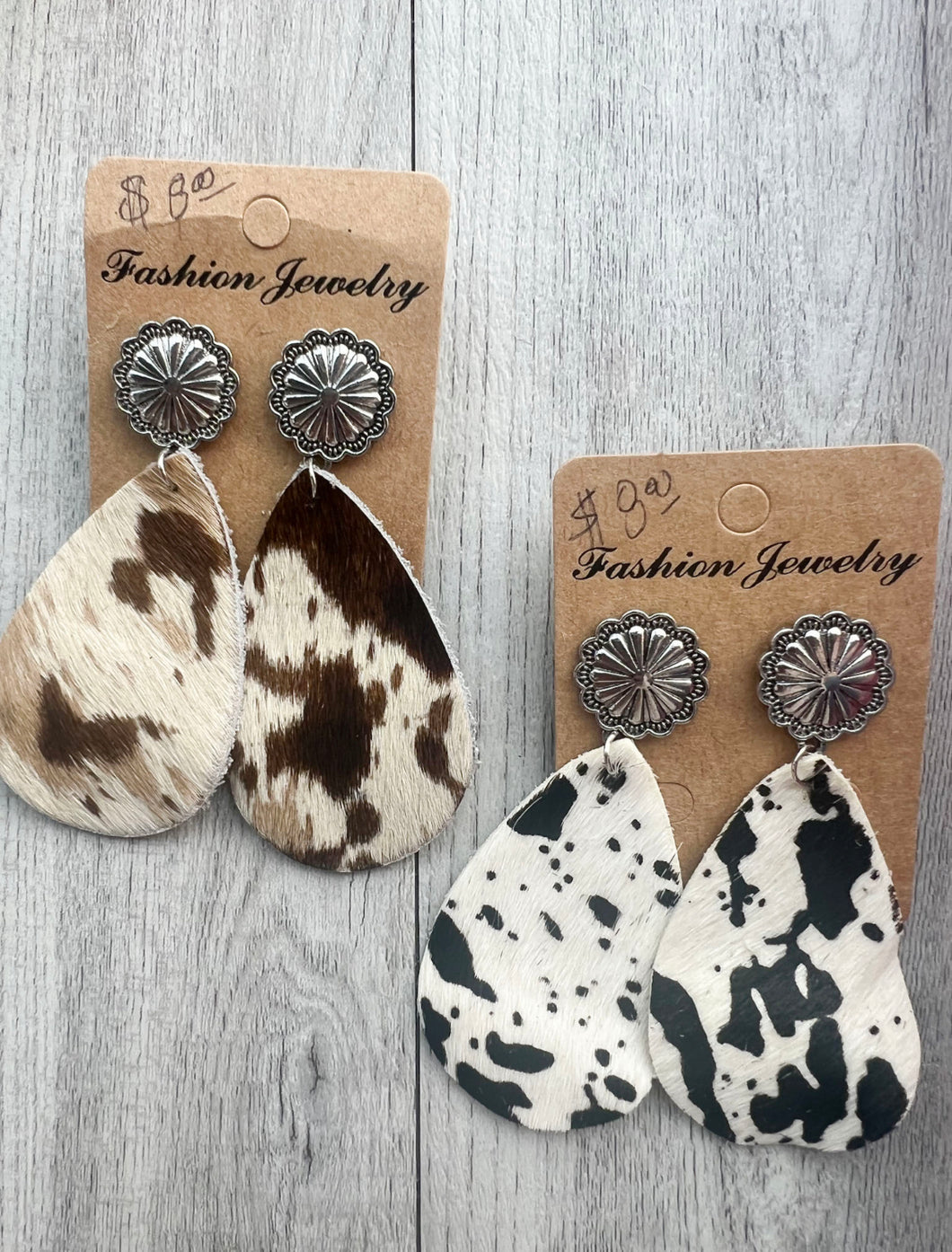 Cowhide earrings