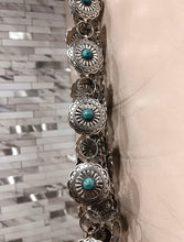 Load image into Gallery viewer, Turquoise Concho Chain Belt
